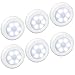 (6 Pack) AMIR Lampes LED à Détecteur, Lampe Détecteur de Mouvement, Lampe de Placard, Alimenté par Batterie (non Inclus), Lampe LED pour Escalier, Armoires, Placards, Facilité d'installation (Blanc)