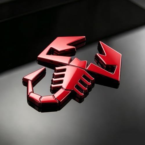 Image of 3D Scorpion Chrome Emblems Badges Sticker Car Vehicle, Truck, Motorcycle, RV, Scooter, SUV, Door, Window, Room, Wall and More Decoration (Red Scorpion)