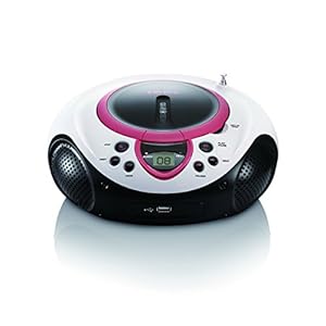Lenco Radio CD-speler SCD-38 Draagbare MP3-radio USB FM-adapter Batterij Werkt Roze