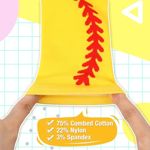 Shinymoon 12 Pairs Softball Socks 100 Pcs Softball Stickers for Sports Team Gifts3