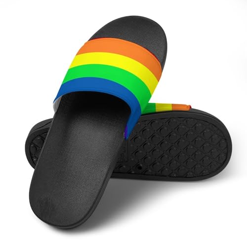 Gay Pride LGBT Rainbow Flag Pattern PVC Home Slippers Non-Slip Shower Sandals Summer Indoor Outdoor Beach for Men And Women3
