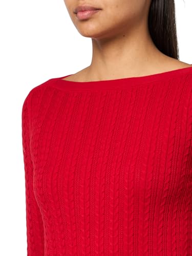 Image of Nautica Women's Long Sleeve Cable Boatneck Sweater