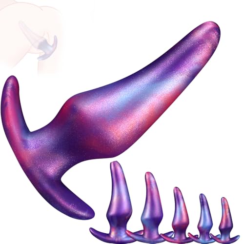 Jixaxe Silikon Analplug 5 Set aus Hautfreundlichem Silikon für Anfänger Weich Buttplug Analdildo mit Ankerfuß Afterdehner G-Punkt Stimulator Anal Dilatator Sexspielzeug für Frauen und Männer (XXXS)