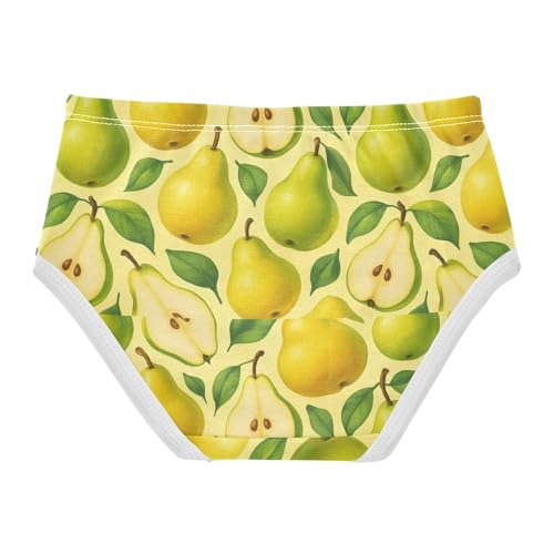 Joisal Stylized Sliced Pears Yellow Cute Panties Girl Girls Underwear Toddler Cotton Funny Briefs Kids Undies 2t2