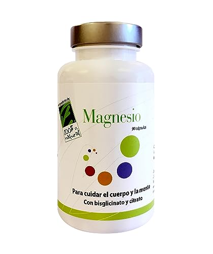 Magnesio - Citrato y Bisglicinato de Magnesio - 90 Cápsulas - Ayuda a Disminuir Cansancio y Fatiga - Revitaliza Cuerpo y Mente - Contribuye al Funcionamiento Muscular y Nervioso - 100% Natural