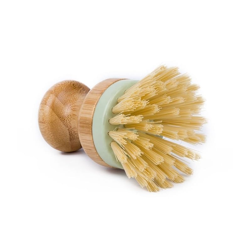 yaoqijie Paquet de 6 brosses à récurer la vaisselle brosses de nettoyage en bois de bambou brosses à poils rigides