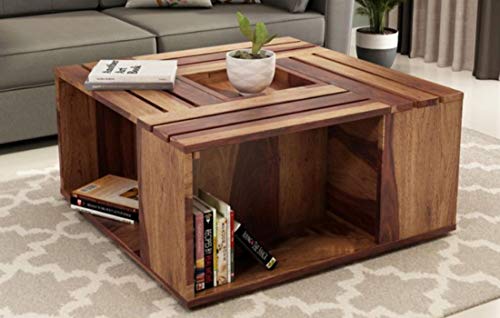 Image of Wooden Center Table for Living Room | Coffee Table for Home Wooden Coffee Table for Living Room and Office | Tea Table | Sofa Set Center Table in NaturalFinish