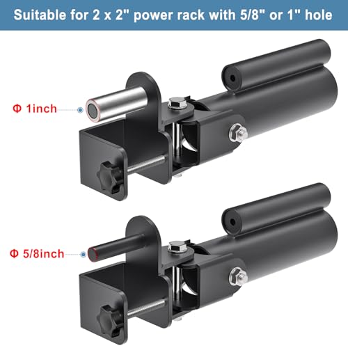 Image of Kipika Power Rack Attachment for 5 /8 inch & 1 inch Holes - Heavy Duty Home Gym Equipment for 2x2 or 3x3 Squat Rack, Adjustable and Easy to Install