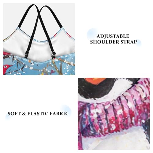 CHIFIGNO Winter Cute Penguin Toddler Swimsuit Girl One Piece, Spaghetti Straps, Cross Back Design, Ages 3T3