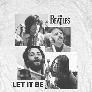 The Beatles T Shirt Let It Be Photos Band Logo Official Mens White - Les Beatles, Paul McCartney, John Lennon, RIngo Starr, George Harrison The Beatles T Shirt Let It Be Photos Band Logo Official Mens White – Image 3