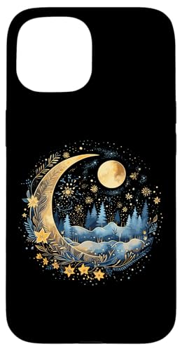 Galaxy Night Sky Moon Lunar Stars Love X}zP[X iPhone 15 p