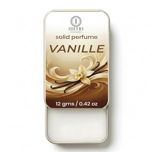 Image of Solid Perfume Vanille | Warm Vanilla Sugar | Alcohol Free Wax Perfume Balm Long Lasting Pocket Fragrance Tin 12g, Non Greasy Smooth Glide, Travel Friendly Unisex | Gift for Couples