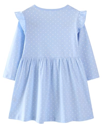 Youlebao Toddler Girls Dresses Long Sleeve Girl Casual Cotton Clohtes for Kids 2-7 Years Xmas Gift2