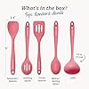Starpack Stir and Serve Silicone Cooking Utensils Set (5-Piece, 11") - LFGB Non Toxic, 600°F Heat Resistant, BPA-Free - One-Piece Seamless, Dishwasher Safe - for Nonstick Cookware, Earthy Pink #2