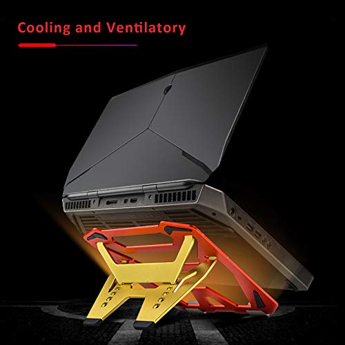 Image of AICHESON Laptop Computer Stand Aluminum Alloy Red and Yellow, Portable Notebook Riser Ventilated PC Holder Compatible with Apple Mac MacBook Pro /Air 11-15.4 Inches