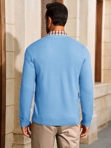 Runcati Mens Cardigan Sweater V Neck Button Down Sweaters Long Sleeve Lightweight Fall Knit Outwear with Pockets4