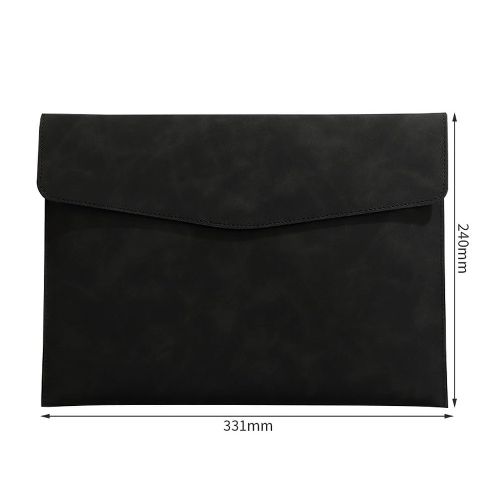 Etui na dokumenty ze skóry PU, Etui na dokumenty A4 ze skóry PU, organizer, teczka, 331 x 240 mm, wielokolorowe, opakowanie 4 szt.(Black)