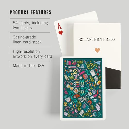 Lantern Press Science Icons, baraja póker 52 cartas miniatura 3