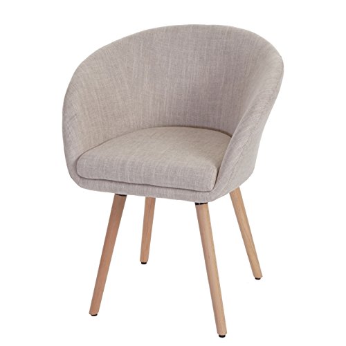 Mendler Chaise de Salle à Manger Malmö T633 - Tissu, crème/Gris