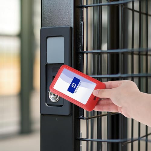 Pacote com 5 porta-crachás de identificação, suporte de crachá de plástico rígido com janela transpa