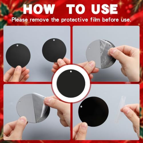 Queekay 100 Pcs Acrylic Ornament Blanks Keychain with Holes, Black, 3 Inch — 사진 2