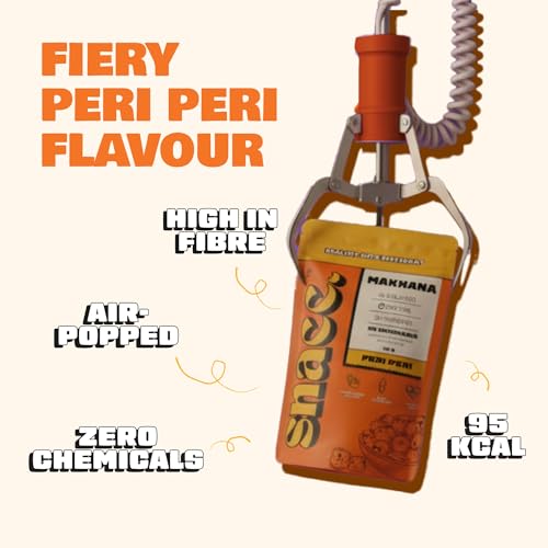 Image of Snacc Peri Peri Makhana, Spicy Roasted Fox Nuts, Protein Rich, Gluten Free, MSG Free, Zero Trans Fat, Zero Sugar, Low Calorie (Pack of 1, Peri Peri)