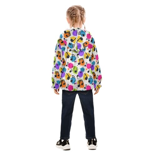 Musical Notes Toddler Fleece Jacket Baby Girls Hooded Zipper Long Sleeve Thick Warm Outerwear 3-10 Years4