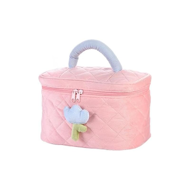 Estojo organizador de cosméticos para maquiagem bolsa de armazenamento portátil para artistas com ajustável, rosa, Cosmetic_case