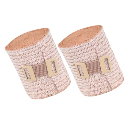 Gogogmee 2 Rolls Striped Bandage Tape for Wounds Sport Thigh Compression Injury Bandage Care Products Compressed Gauze Aluminum Buckle