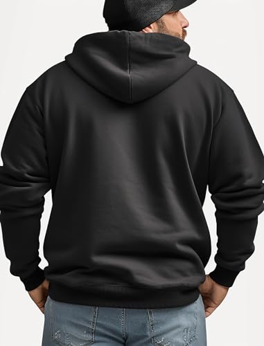 Mens 2024 Casual Cotton Hooded Collar Drawstring Black Hoodies Pullover Sweatshirts Casual Long Sleeve Shirts 4xl2