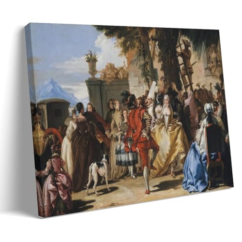 Impression sur toile Tiepolo A Dance in The Country Gióvanni-Domenico 20,3x30,5 cm
