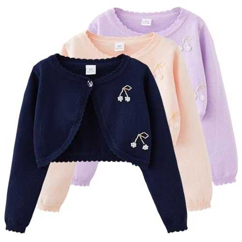 Kids Girls Cardigan Sweater Bolero Shrug Long Sleeve Button Closure Sweaters Dress Cover Up Tops2