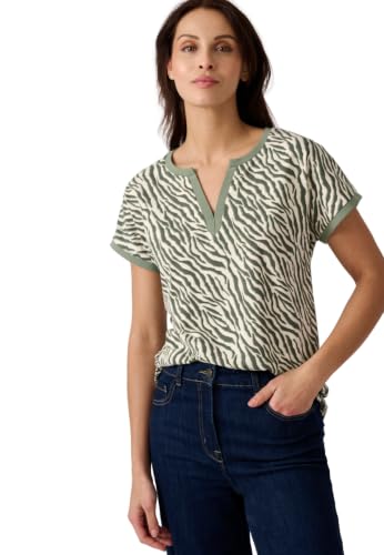 T-Shirt Tunisienne Femme Vert Top Manches Courtes Col Tunisien