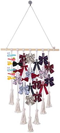 2 Pack Hanging Photo Display Macrame Wall Hanging Pictures Organizer Boho Home Decor,DIY Picture Photo Frame Collage Set with 50 Wood Clips