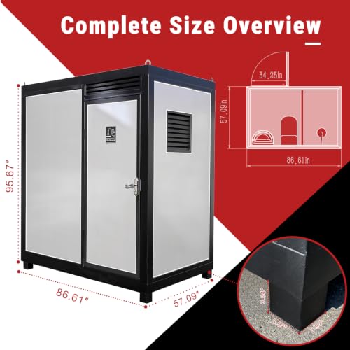 Baño portátil con inodoro, lavabo, ventilador y luz – Cabina móvil de baño resistente para exteriores, ideal para sitios de construcción, eventos, parques, granjas y áreas de camping RV miniatura 2
