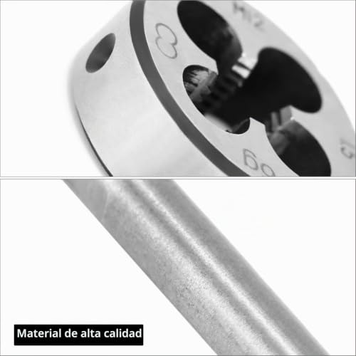 Miniatura 5 de Qwork Machos De Roscar M12x1.5mm, Juego De Machos Y Terrajas