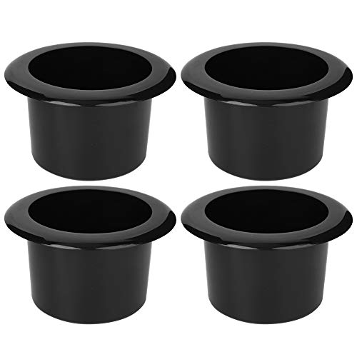 4 piezas insertos universales para portavasos de carro negro brillante