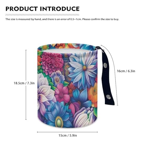 Image of Pensura Bohemian Flowers Car Trash Bag Quality Multipurpose mini Trash can for car Collapsible Accessories Waste Basket Car Organizer Universal Fit for Car SUV Trucks