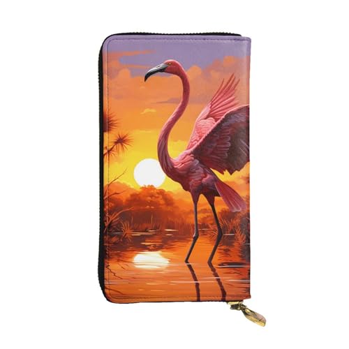 Portefeuille pour femme motif flamant rose à offrir en cadeau idéal avec son grand porte-carte