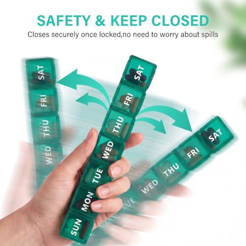 Image of Weekly Extra Large Pill Organizer, Pill Container 7 Day Pill Box for Travel