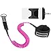 WOOWAVE SUP Leash Premium Stand Up Paddle Board Surfboard Leash Coiled 8/3 m Stay on Board mit wasserdichter Brieftasche/Handyhülle (Pink White Core, 3 m & 7 mm)