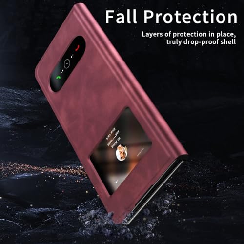 Étui Samsung Galaxy Z Fold 3 étui cuir mince antichoc marron