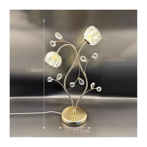Lampe de table en cristal fleur avec reflets lumineux créatifs