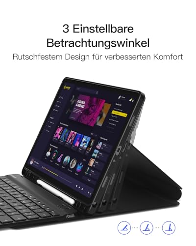Inateck Hülle mit Tastatur Samsung Tab A9+/A9 Plus 11, abnehmbar – Ansicht 4