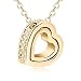 Xingzou Jewelry for Women 18K Gold Plated Double Heart Necklace Pendant with Swarovski Elements Crystal
