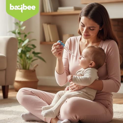 Image of Baybee Baby Medicine Feeder Dropper for Infants & Toddlers | BPA-Free Silicone Oral Dropper | Multipurpose Baby Feeder for Medicine, Syrup, Vitamins, Juice | Easy-to-Clean, Reusable (Blue - Pack of 2)