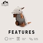 Hollypet Plush Dog Squeaky Toy Stuffed Armadillo Animal Pet Puppy Chew Toys with Clean Teeth for Small Medium Large All Breed Sizes Dogs, Gray, 8 in - Image 6