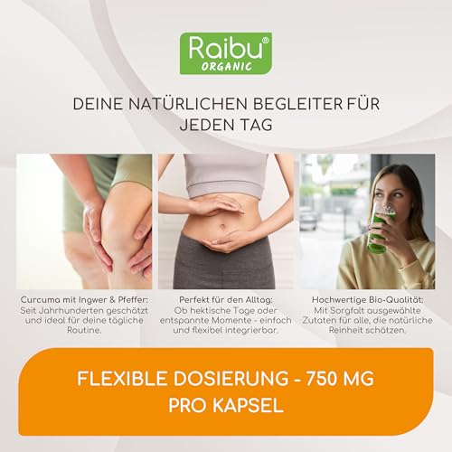 Kurkuma-Ingwer-Kapseln mit Schwarzem Pfeffer – Bio Qualität
