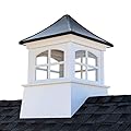 Good Directions 2136WVBLK Windsor Vinyl Black Aluminum Roof 36" x 52" Cupola, 36" Square x 52" high