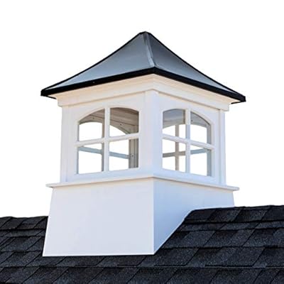 Good Directions 2136WVBLK Windsor Vinyl Black Aluminum Roof 36" x 52" Cupola, 36" Square x 52" high